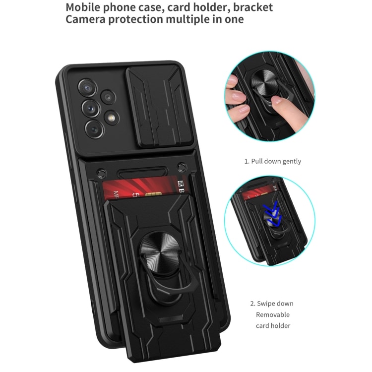 Cover med kamerabeskyttelse og skjult kortrum til Samsung Galaxy A53 5G
