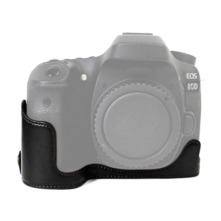 Underdelsbeskyttelse i PU-læder til Canon EOS 80D / 70D Sort
