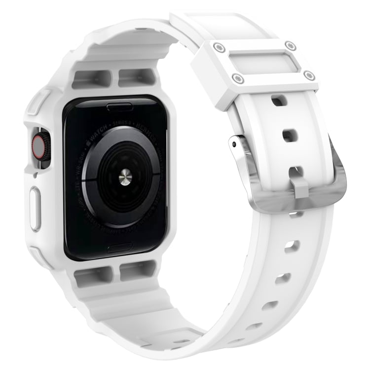 Silikoneurrem til Apple Watch 7 45 mm / 6&SE&5&4 44 mm / 3&2&1 42 mm Hvid