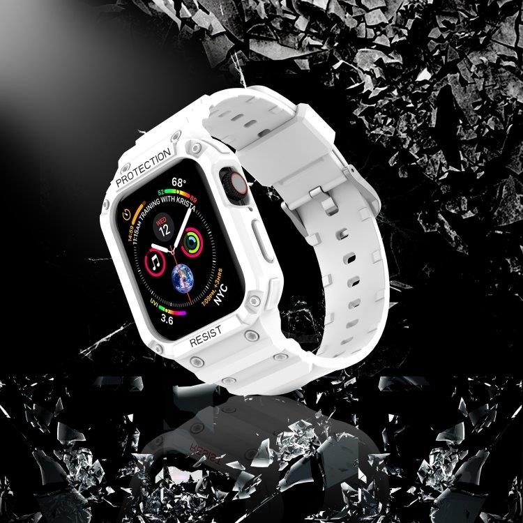 Silikoneurrem til Apple Watch 7 45 mm / 6&SE&5&4 44 mm / 3&2&1 42 mm Hvid