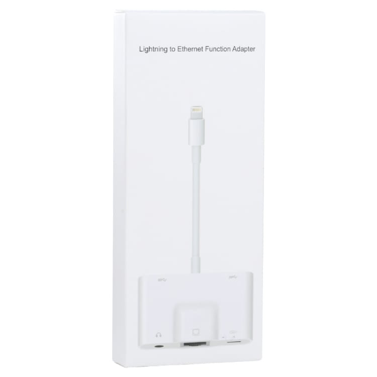 iPhone adapter til Dual USB + 3,5 mm AUX + Ethernet