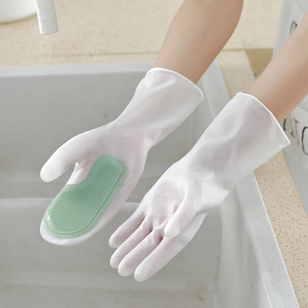 Opvaskehandsker med skrubber