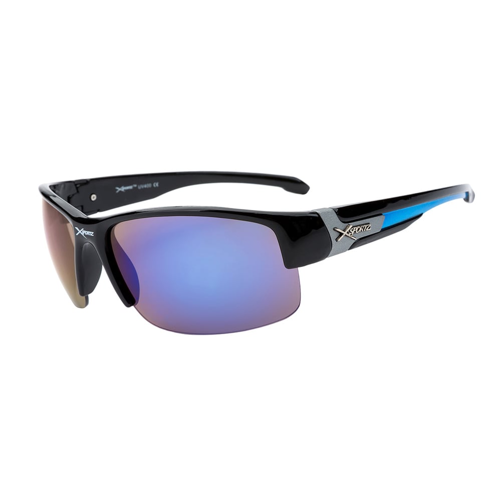 Sportssolbriller XS7039 Sort/blå med blå linse