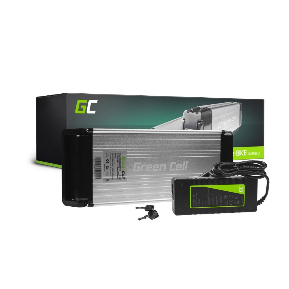 Green Cell elcykelbatteri bageste del stel 36V 15Ah med lader