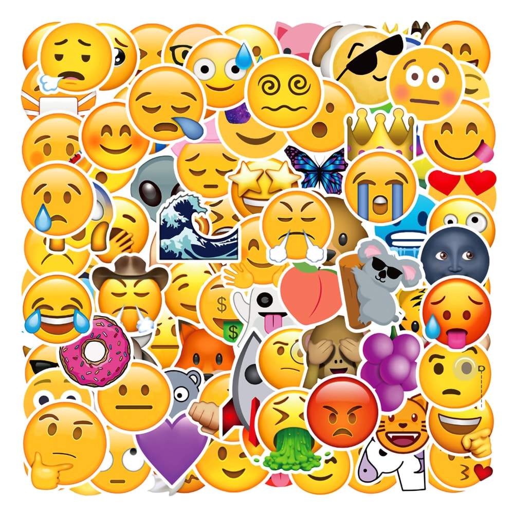 100-pak klistermærker med emoji-tema