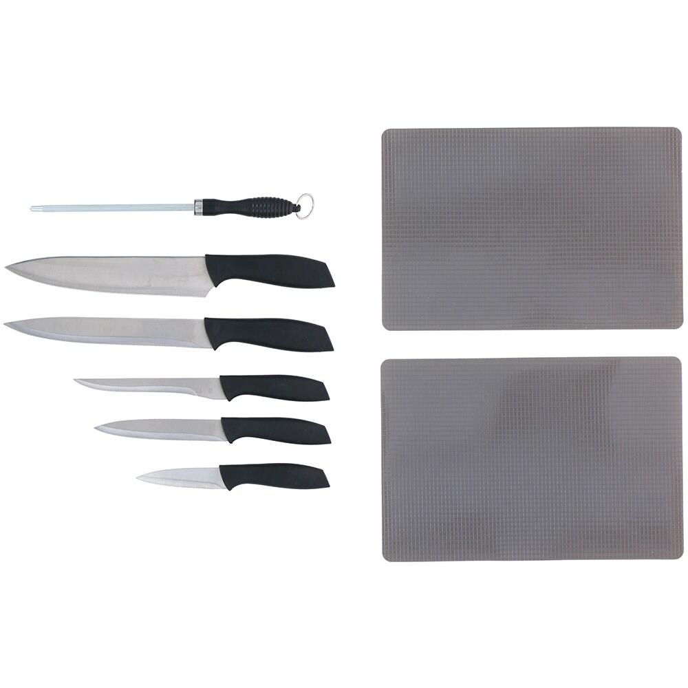 Alpina Knivsæt med 5 knive, knivsliber og 2 skærebrætter