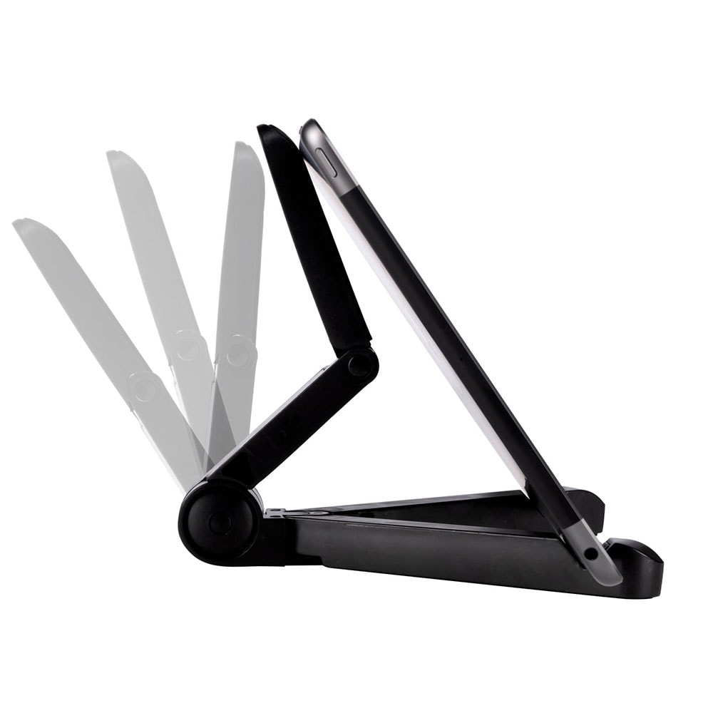 Grundig tabletholder - sammenklappelig model med justerbar vinkel