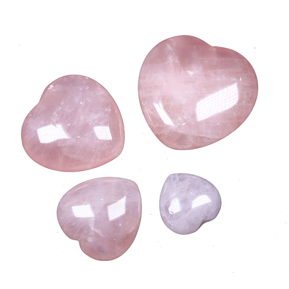 Krystalhjerte af rosenkvarts 4 cm