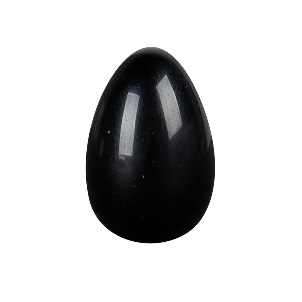 Yoniæg sort obsidian 3 x 2 cm