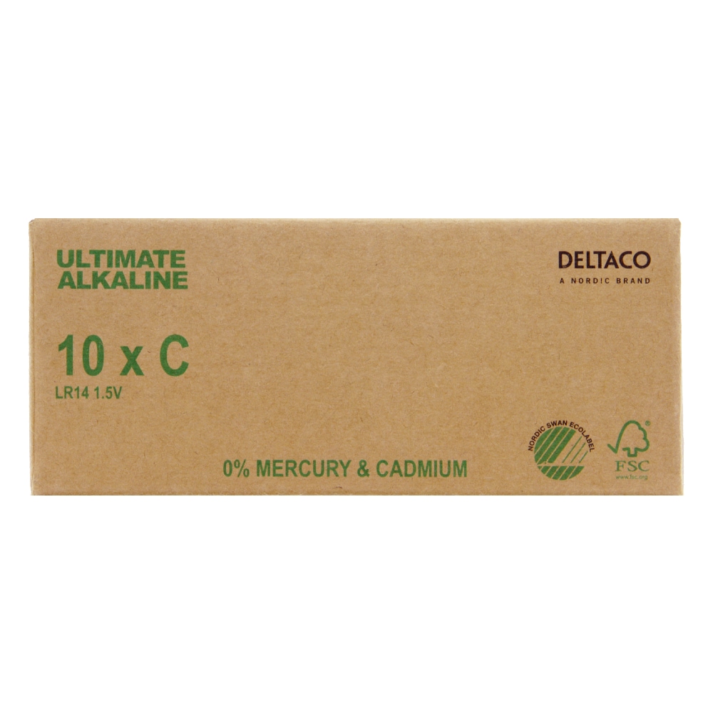 Deltaco C-batterier (LR14) - 10-pak