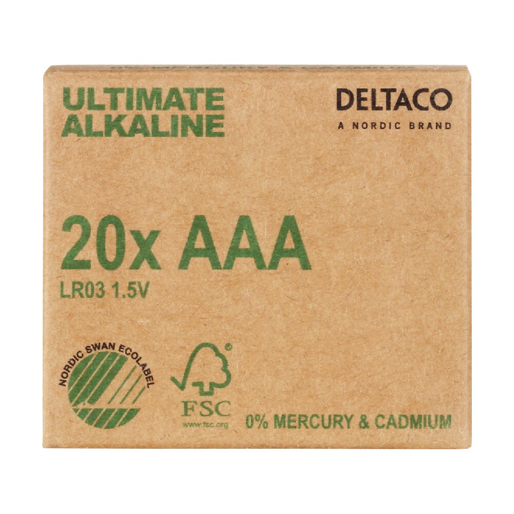 Deltaco AAA-batterier (LR03) - 20-pak