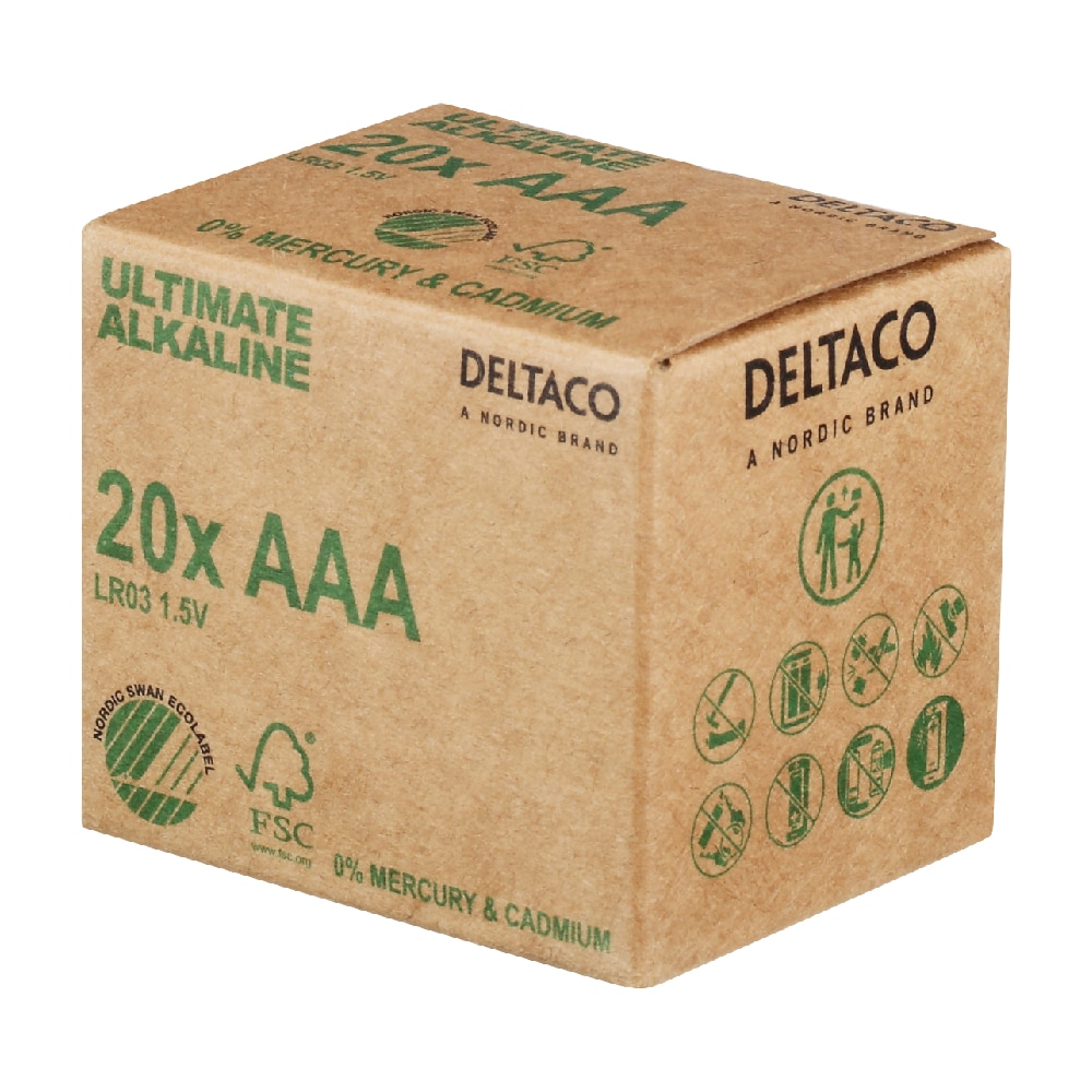 Deltaco AAA-batterier (LR03) - 20-pak