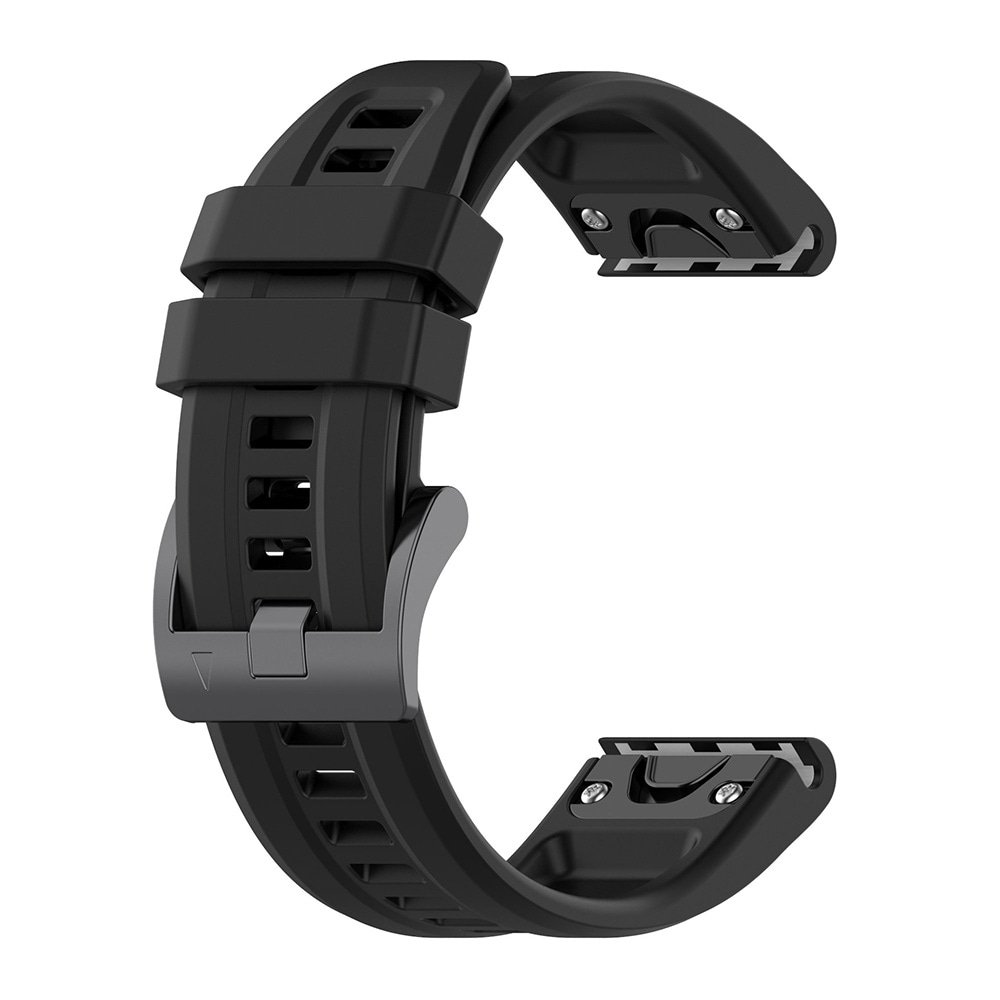 Silikonerem til Garmin Fenix 7S 20 mm - Sort