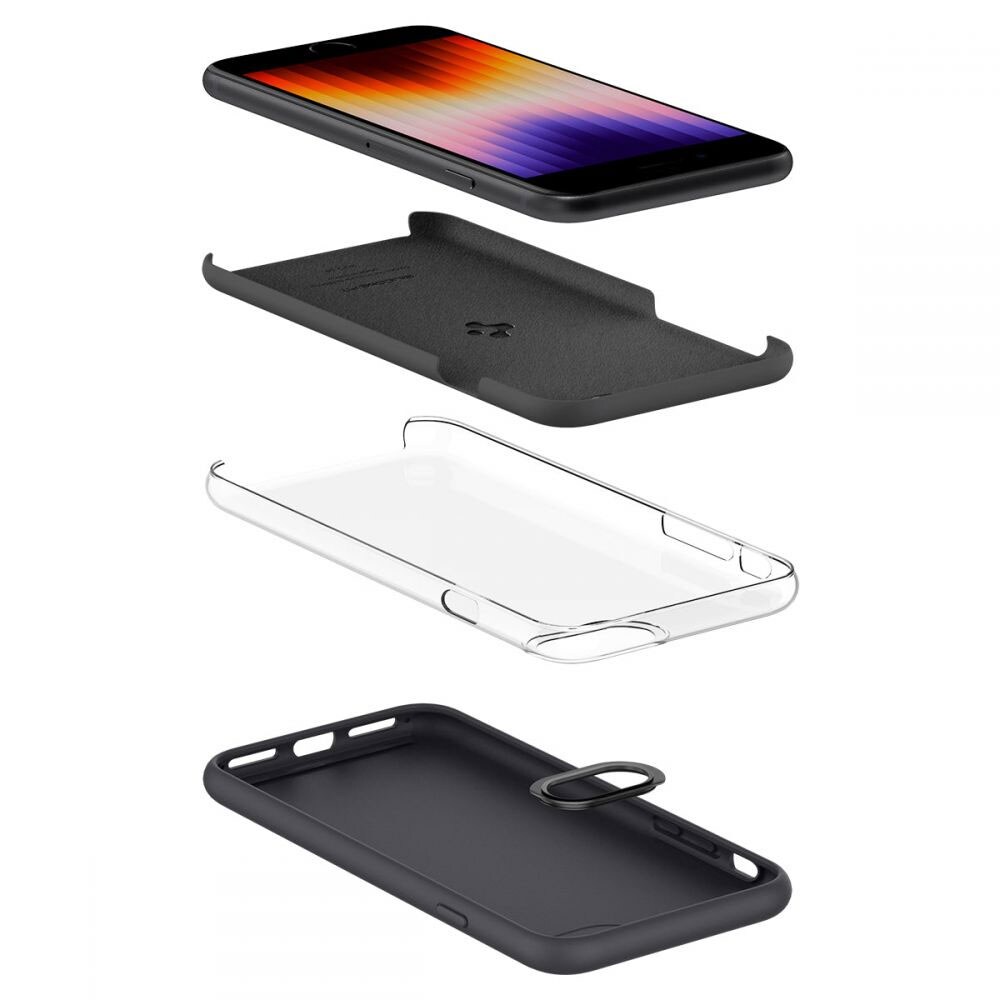Spigen silikonecover til iPhone 7 / 8 / SE 2020 / 2022 - sort