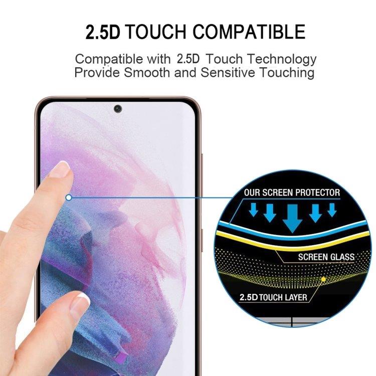 Tempereret skærmskåner curved til Samsung Galaxy S22+ 5G - sort ramme