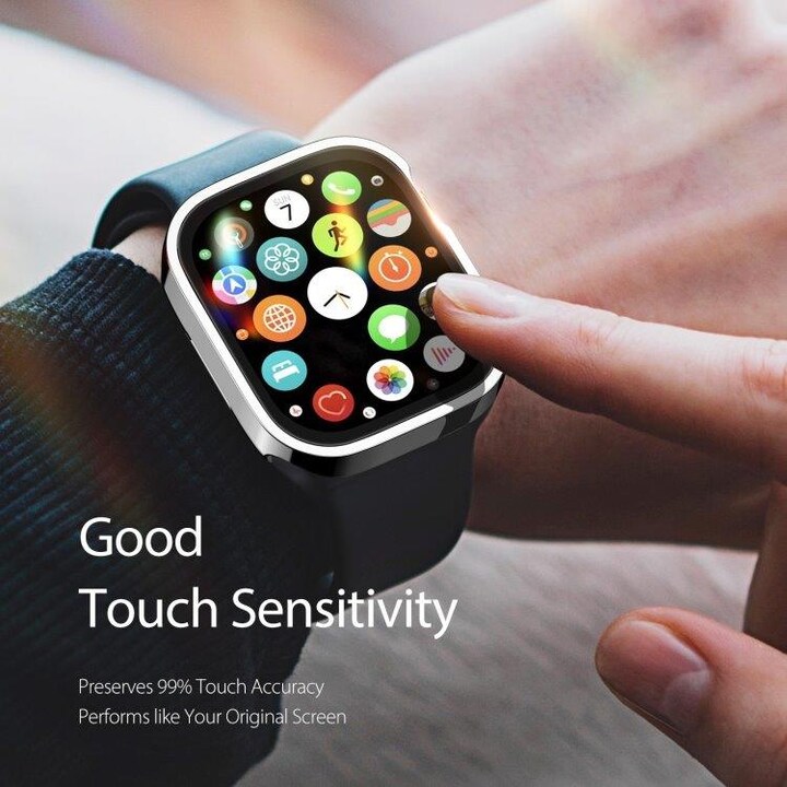 Skærmskåner til Apple Watch Series 7 45mm - sølvfarvet