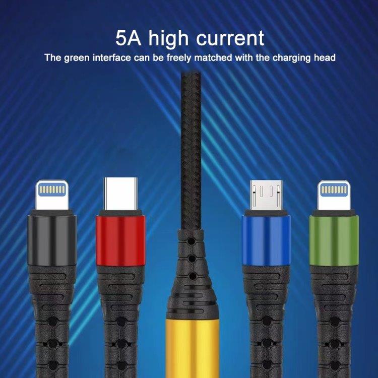 USB-kabel USB til MicroUSB + Lightning + USB type-C 1,2m