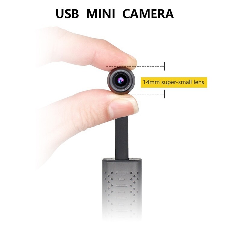 Minikamera/overvågningskamera USB med 64GB memorycard