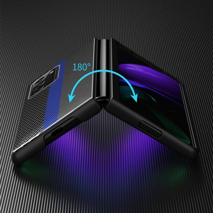 Kulfibercover til Samsung Galaxy Z Fold2 5G - sort/blå