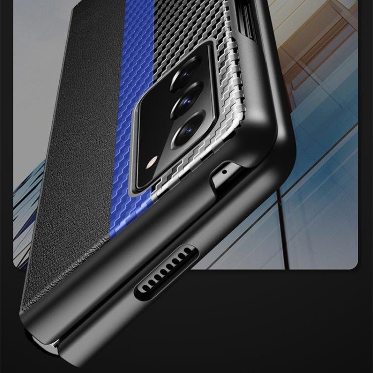 Kulfibercover til Samsung Galaxy Z Fold2 5G - sort/blå