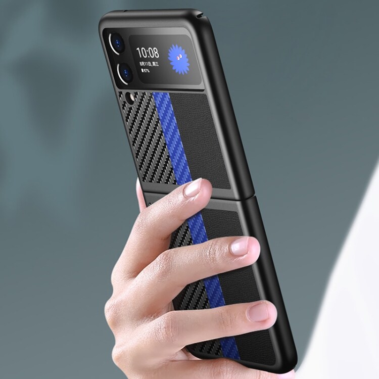 Kulfibercover til Samsung Galaxy Z Flip3 5G - sort/blå