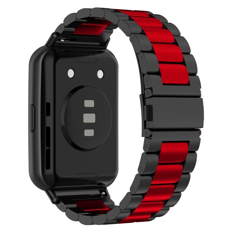 Metalrem til Huawei Watch Fit 2 - sort/rød