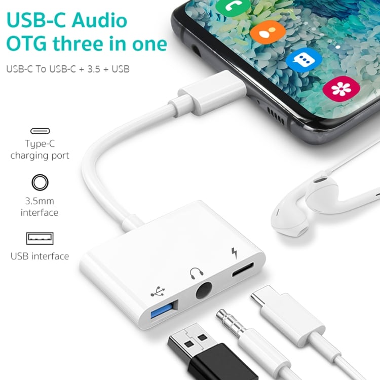 USB Switch - USB Type-C til USB Type-C, 3,5 mm og USB
