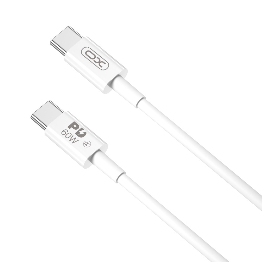 XO USB-C - USB-C 2,0 m 60 W - hvid