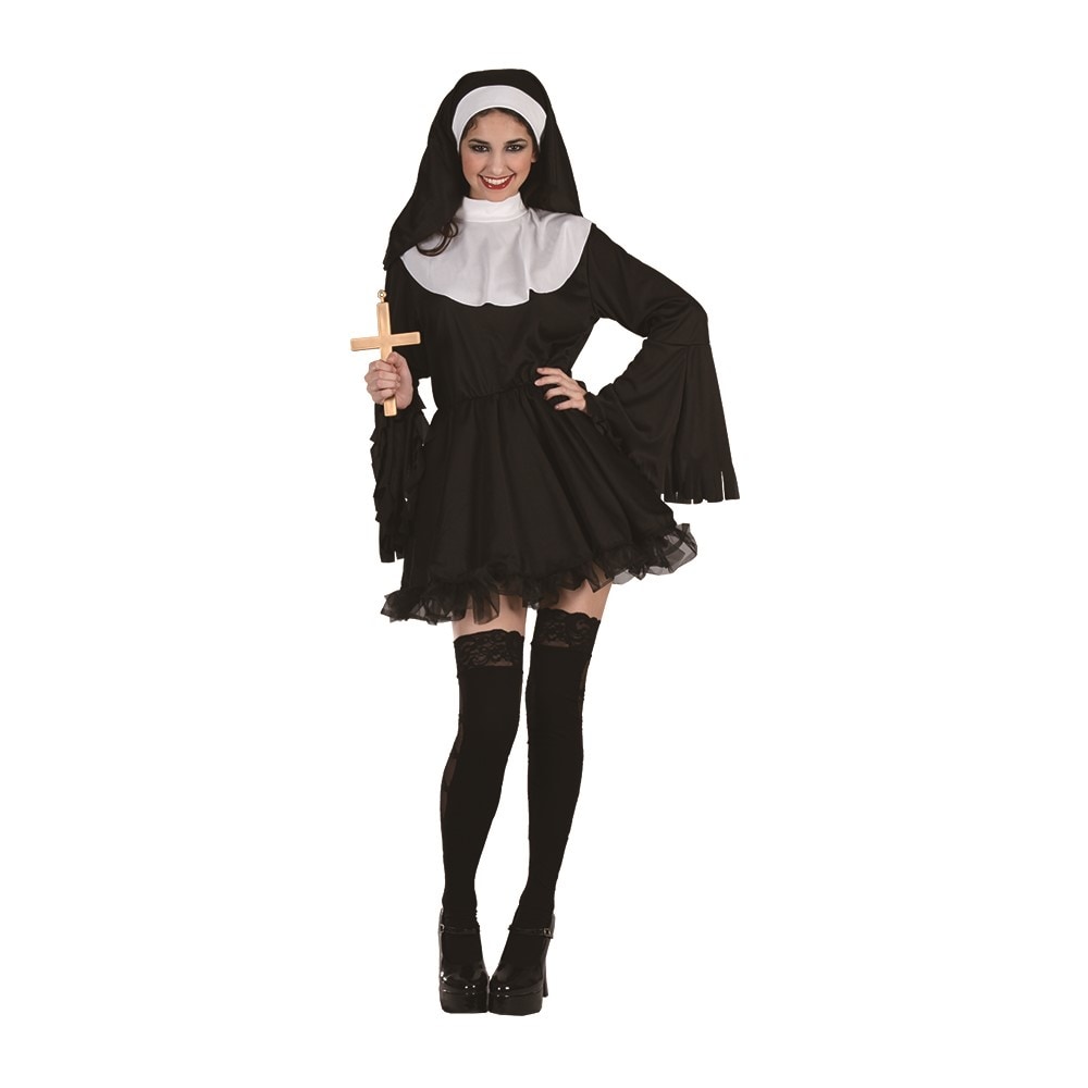 Kostume - Nonne med kort kjole - L