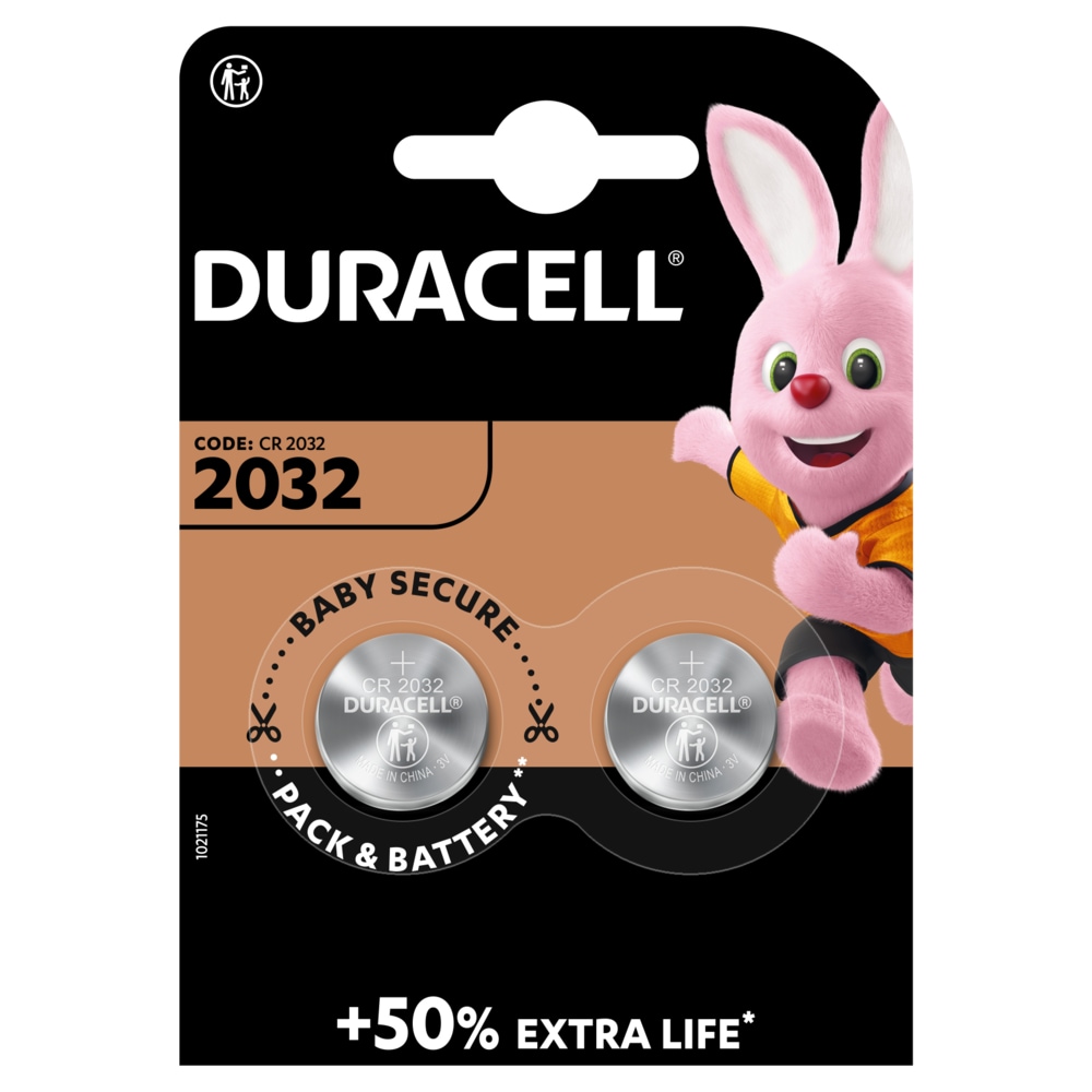Duracell Knapcellebatteri CR2032 2-pak