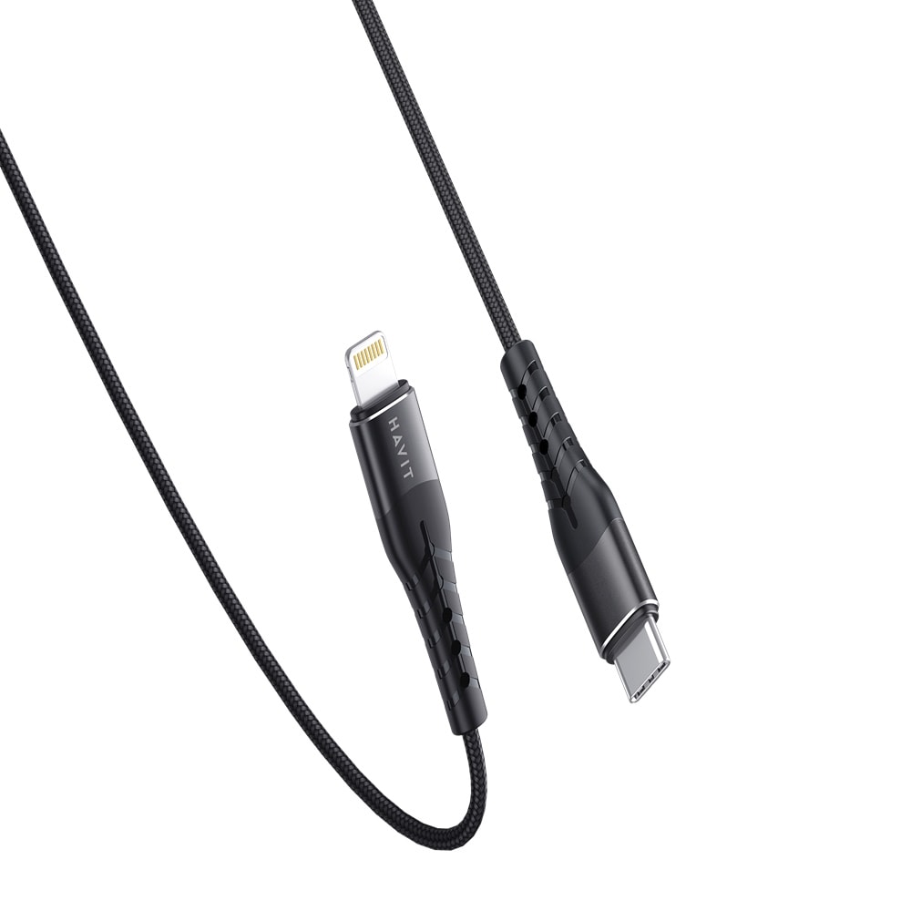 HAVIT Ladekabel  HV-RH14 USB-C - Lightning  1,2m sort