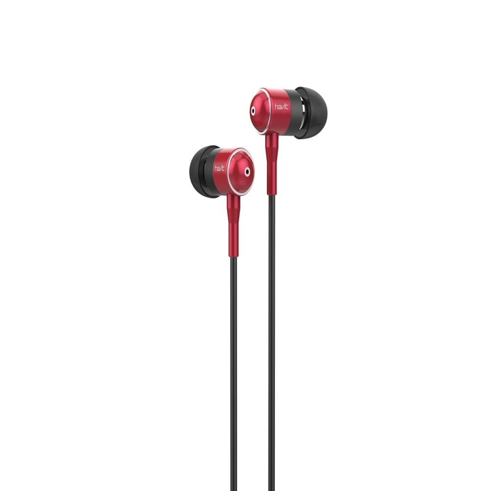 HAVIT HV-L670 in-ear høretelefoner - sort/rød