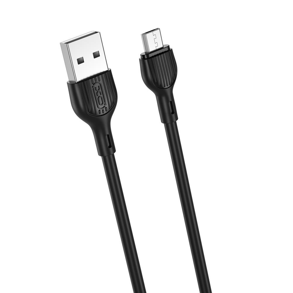 XO USB - microUSB 2,0m 2.1A - sort