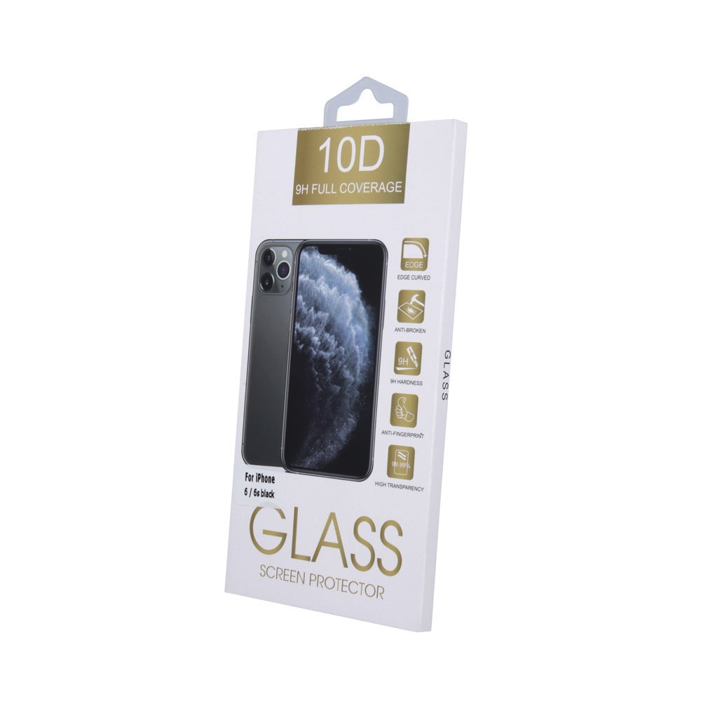 Hærdet glas 10D til iPhone 14 Pro 6,1", sort ramme