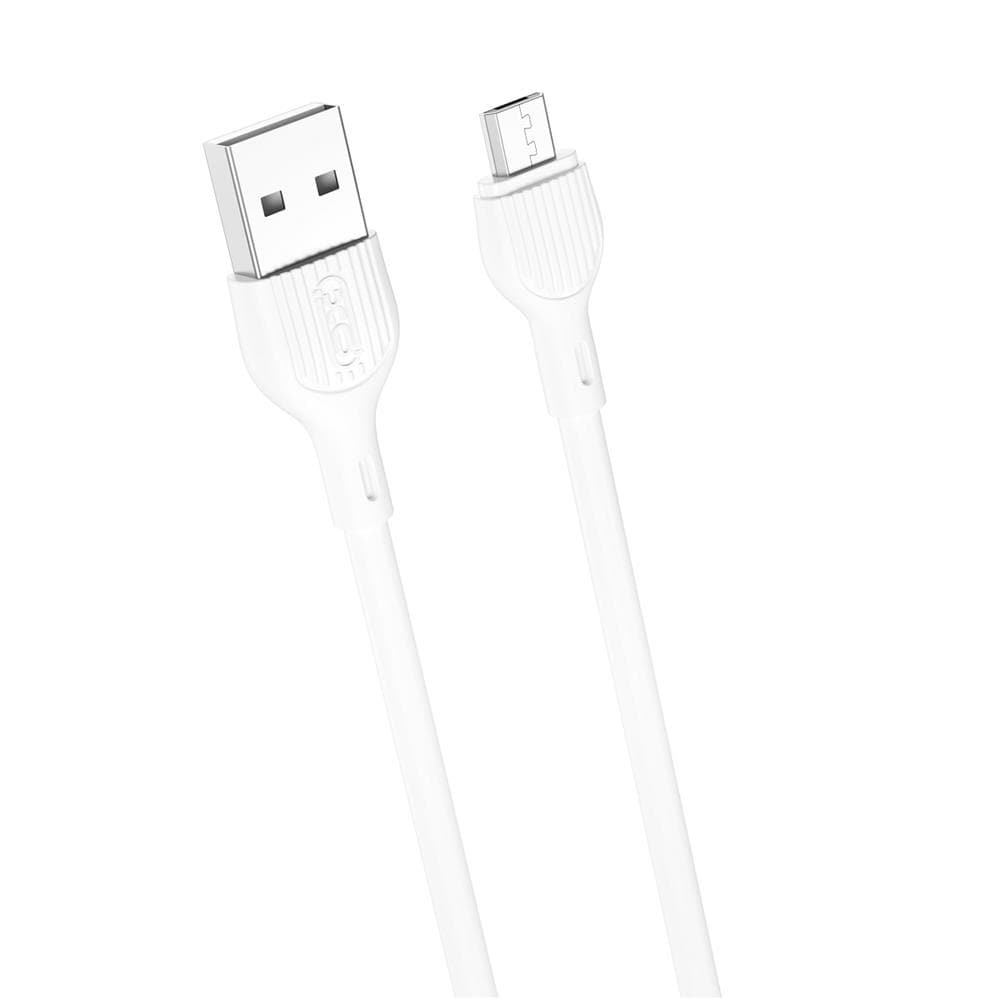 XO NB200 USB-kabel 2.1A USB til microUSB 2m Hvid