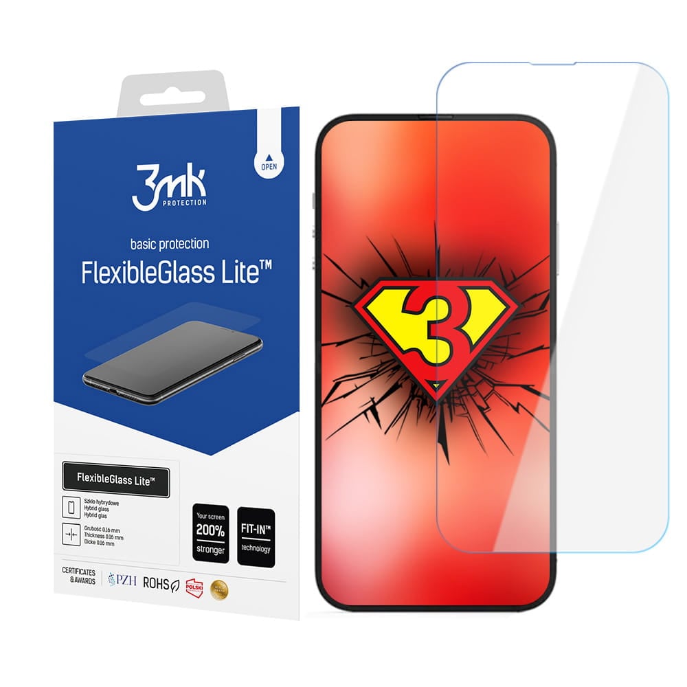 3mk skærmbeskyttelse FlexibleGlass Lite til iPhone 14 / 14 Pro
