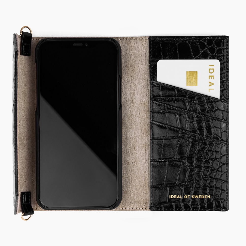 IDEAL OF SWEDEN Pung-cover Black Croco til iPhone 13 mini