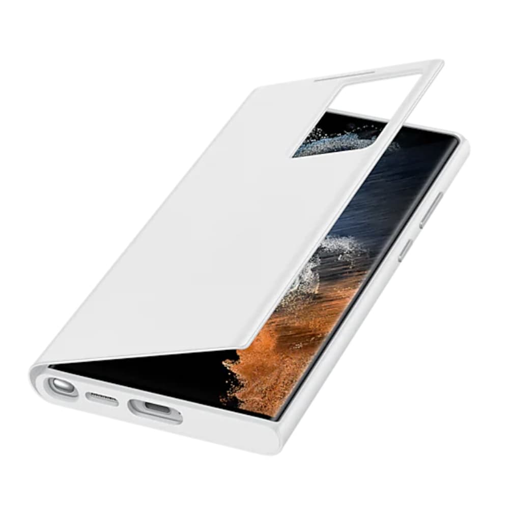 Samsung Smart Clear View Cover EF-ZS908 til Galaxy S22 Ultra Hvid
