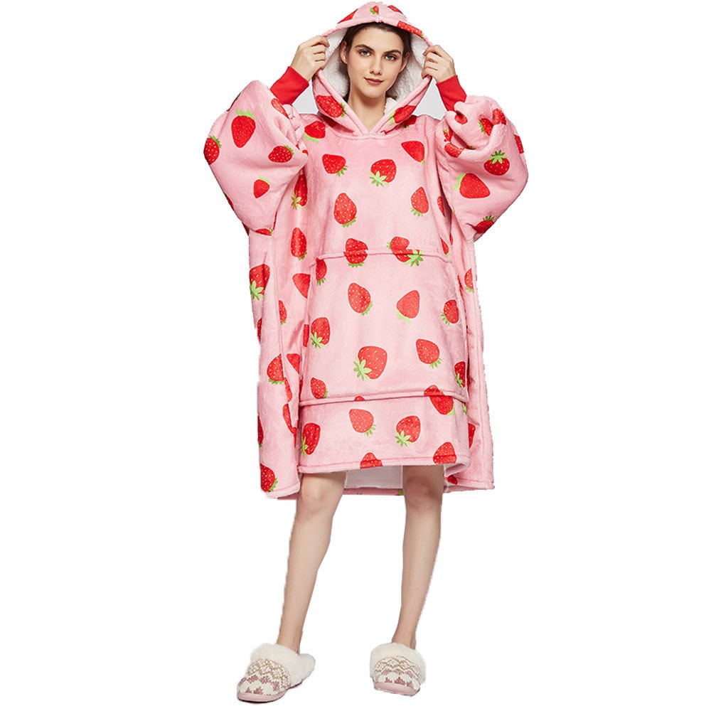 Oversized hoodie - Jordbær