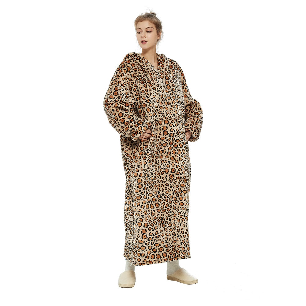 Oversized hoodie - Leopardmønster 120cm