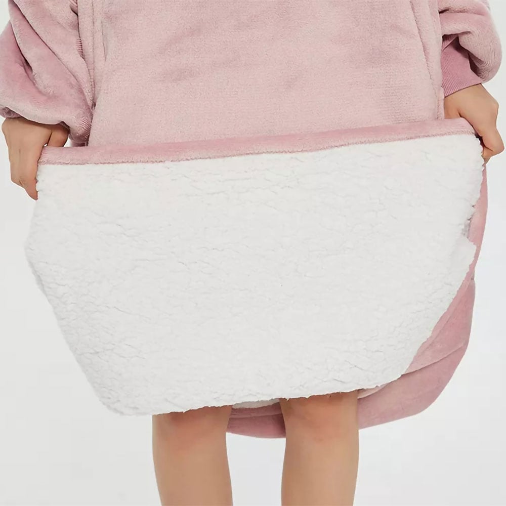 Oversized hoodie - Lyserød 120cm