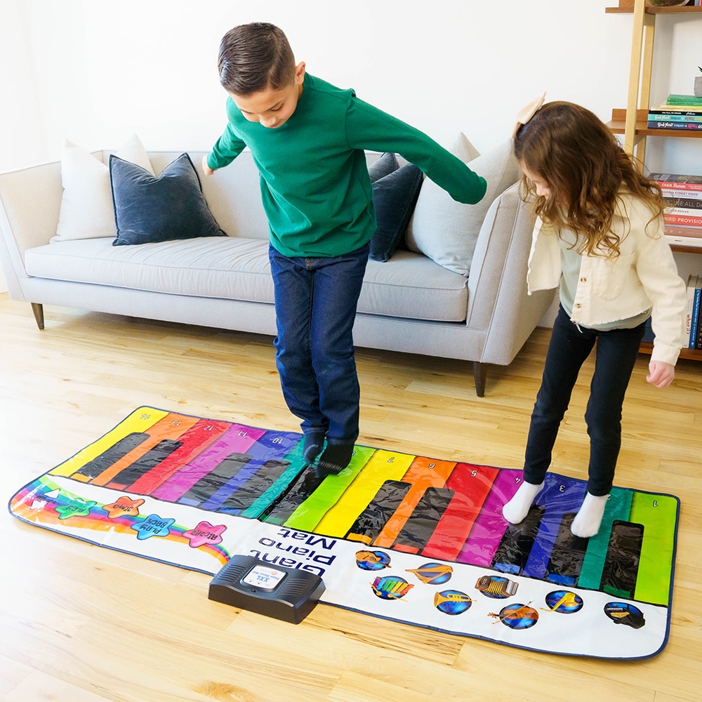 XXL dansemåtte klaver - 180 cm interaktiv legemåtte med 8 instrumentlyde og optagefunktion