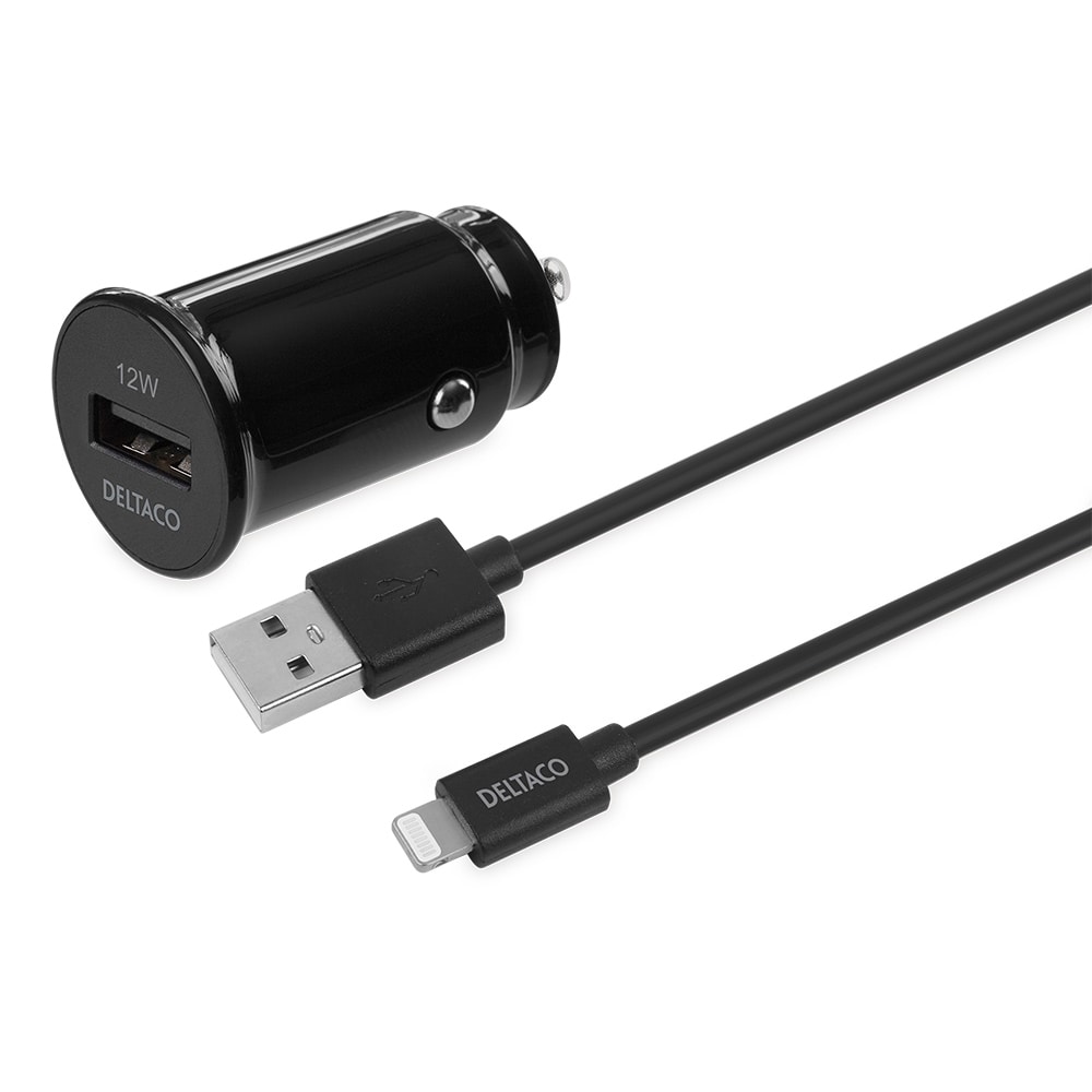 Deltaco USB Billader 12W med USB til Lightningkabel