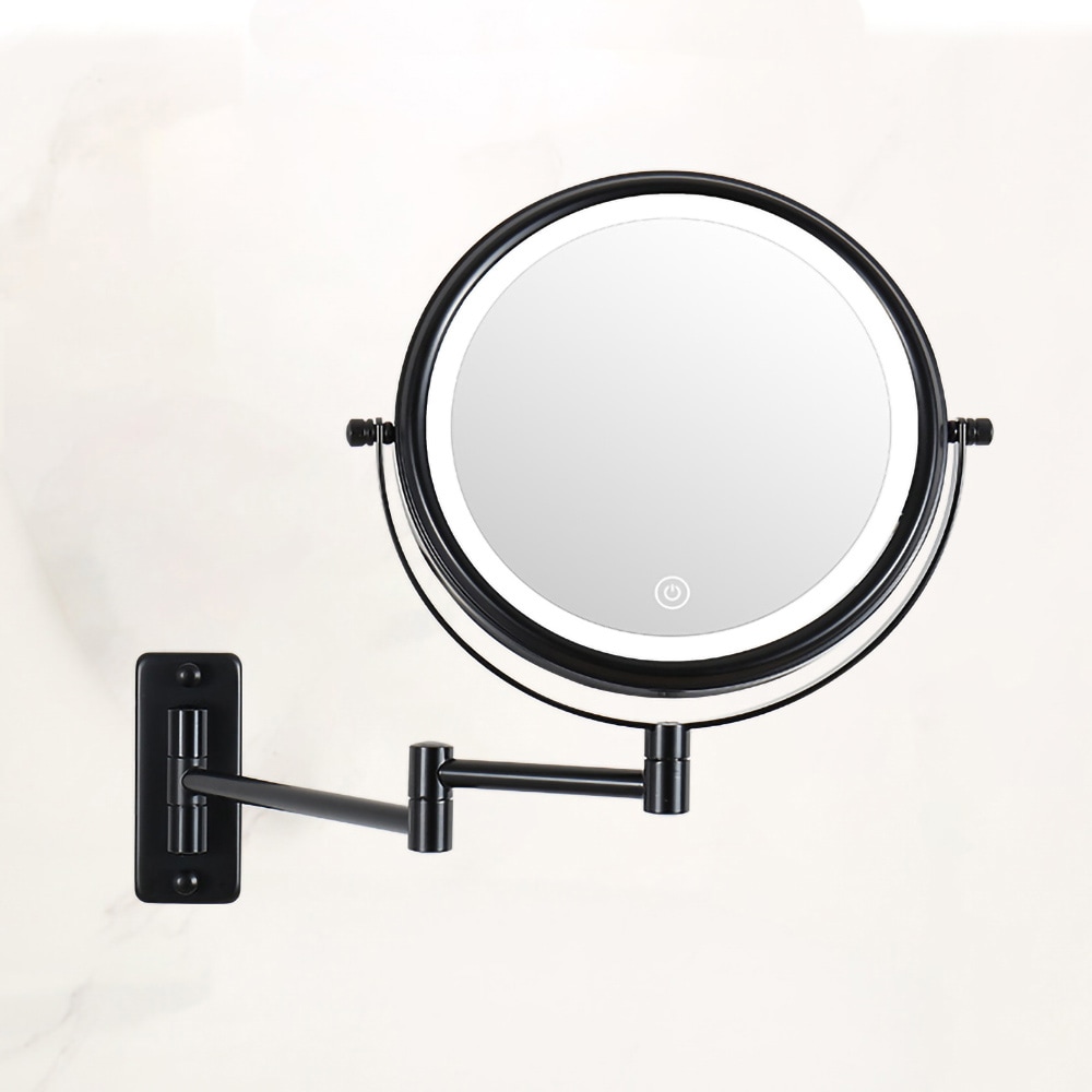 Make-up-spejl med 7x forstørrelse og LED-lys