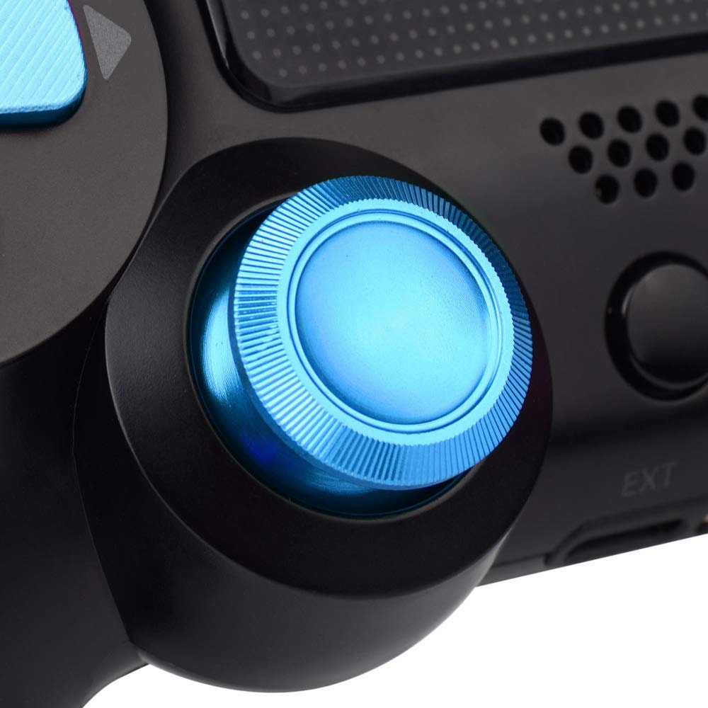 Tommelfingergreb og knapper i metal til håndkontrol til PS4 - blå