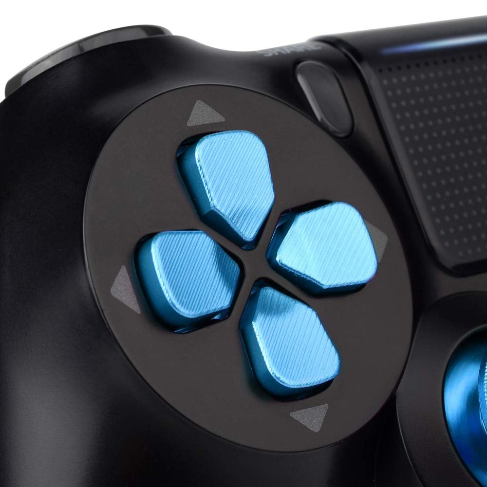 Tommelfingergreb og knapper i metal til håndkontrol til PS4 - blå