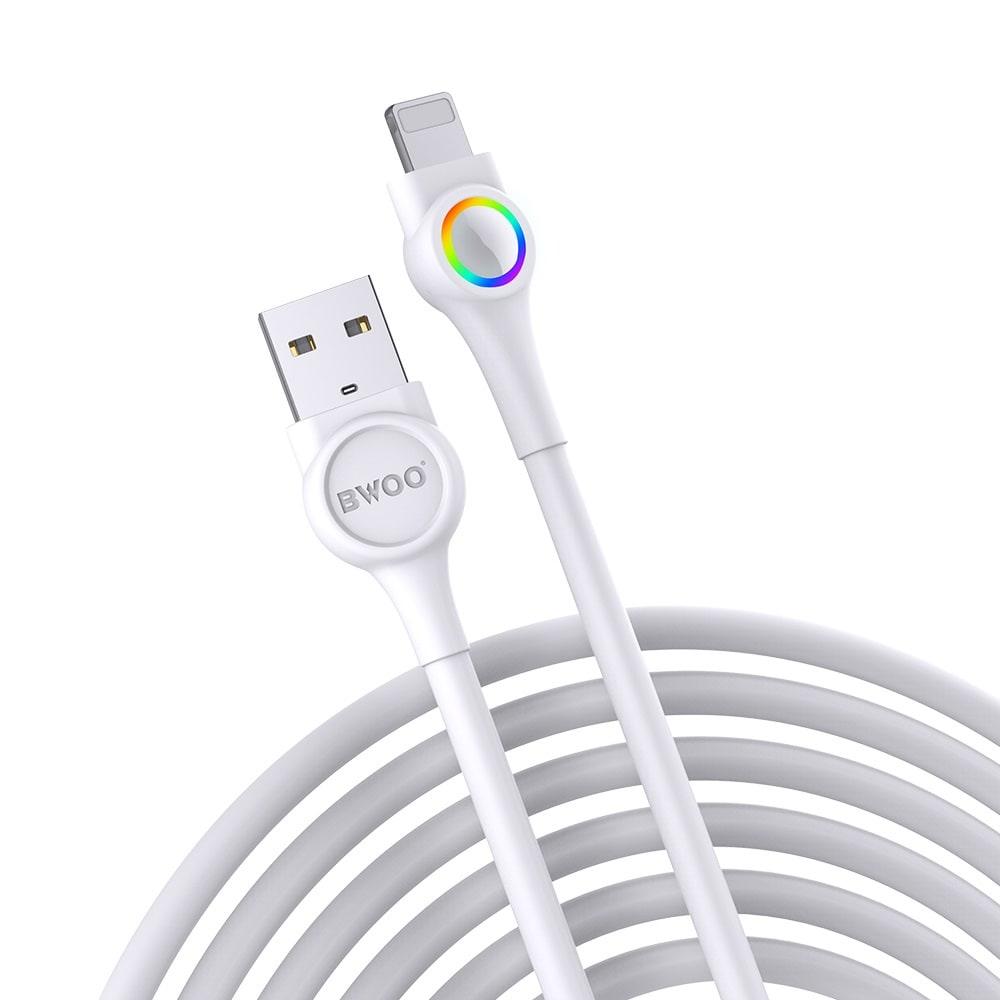 BWOO USB-kabel USB - Lightning 2,4A 1m Hvid