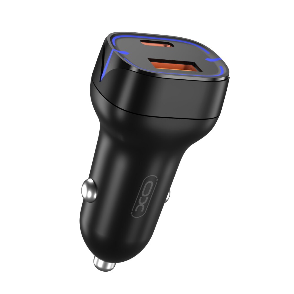 XO Billader PD QC 3.0 20W med 1xUSB & 1xUSB Type-C - Sort