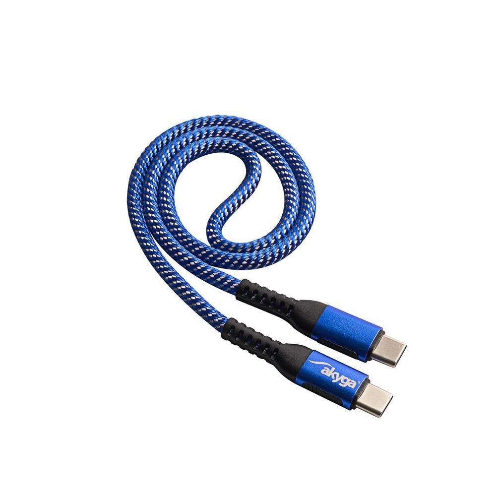 Akyga Ladekabel USB-C - USB-C 100W 0,5m - Blå