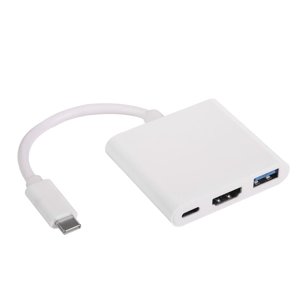 Akyga USB-C-switch med USB-A, HDMI og USB-C - HVid